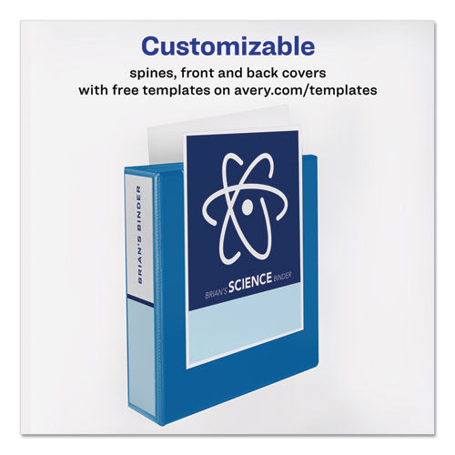 Durable View Binder With Durahinge And Slant Rings, 3 Rings, 2" Capacity, 11 X 8.5, Blue.