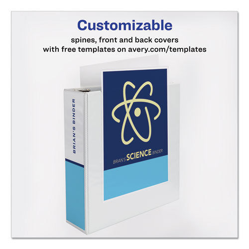 Durable View Binder With Durahinge And Slant Rings, 3 Rings, 3" Capacity, 11 X 8.5, White.