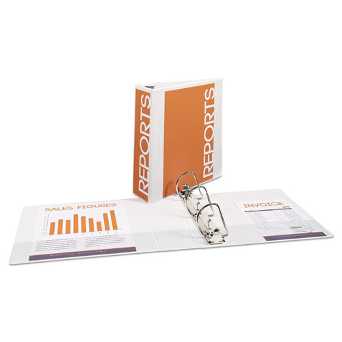 Durable View Binder With Durahinge And Slant Rings, 3 Rings, 3" Capacity, 11 X 8.5, White.