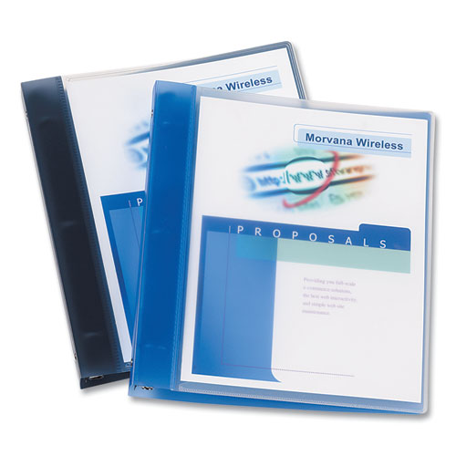 Flexible View Binder With Round Rings, 3 Rings, 1" Capacity, 11 X 8.5, Blue.