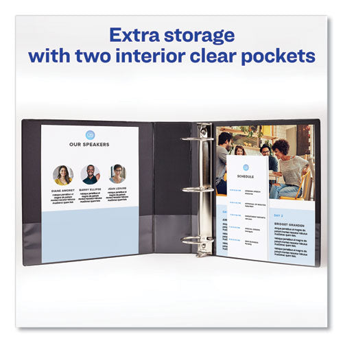 Showcase Economy View Binders With Slant Rings, 3 Rings, 2" Capacity, 11 X 8.5, Black.