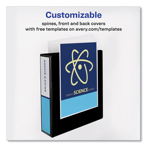 Showcase Economy View Binders With Slant Rings, 3 Rings, 2" Capacity, 11 X 8.5, Black.