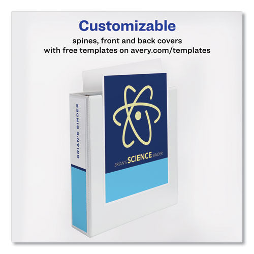 Showcase Economy View Binders With Slant Rings,3 Rings, 2" Capacity, 11 X 8.5, White