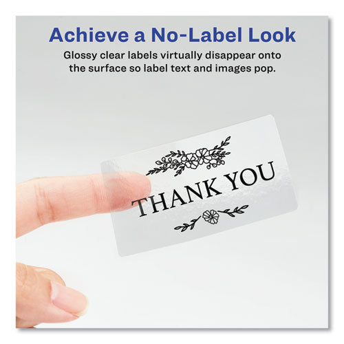 Print-to-the-edge Labels With Sure Feed And Easy Peel, 2 X 3, Glossy Clear, 80/pack.