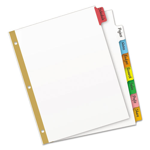 Write And Erase Big Tab Paper Dividers, 8-tab, 11 X 8.5, White, Assorted Tabs,1 Set.