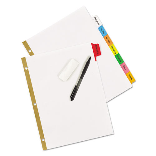 Write And Erase Big Tab Paper Dividers, 8-tab, 11 X 8.5, White, Assorted Tabs,1 Set.