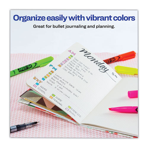 Hi-liter Pen-style Highlighters, Fluorescent Yellow Ink,Chisel Tip, Yellow/black Barrel, Dozen