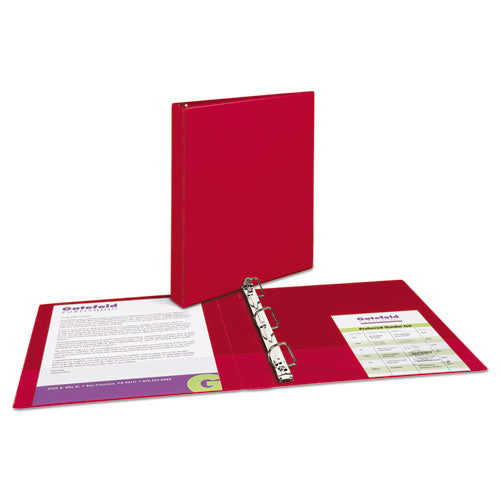Durable Non-view Binder With Durahinge And Slant Rings, 3 Rings, 1" Capacity, 11 X 8.5, Red.