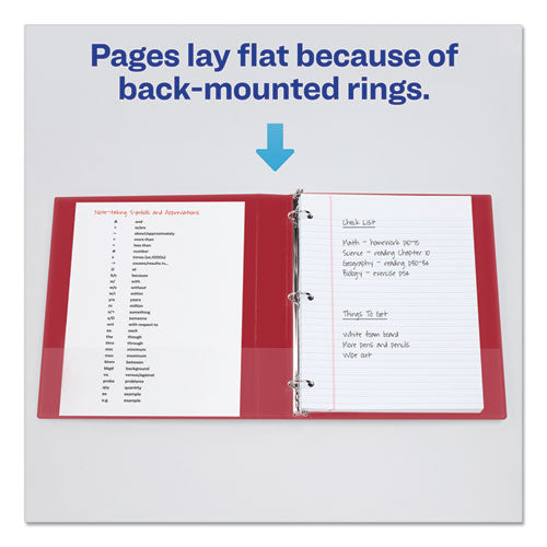 Durable Non-view Binder With Durahinge And Slant Rings, 3 Rings, 1" Capacity, 11 X 8.5, Red.