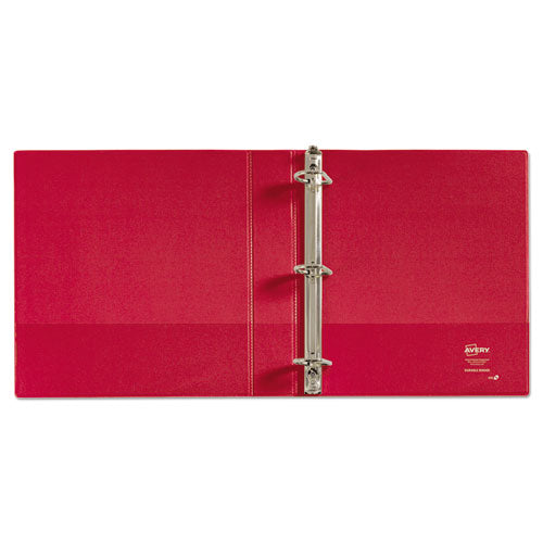 Durable Non-view Binder With Durahinge And Slant Rings, 3 Rings, 1.5" Capacity, 11 X 8.5, Red.