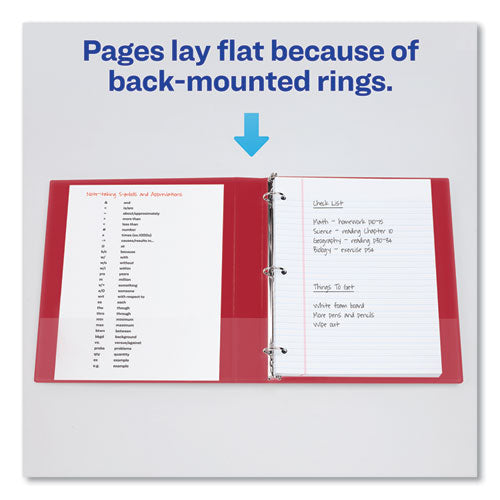 Durable Non-view Binder With Durahinge And Slant Rings, 3 Rings, 1.5" Capacity, 11 X 8.5, Red.