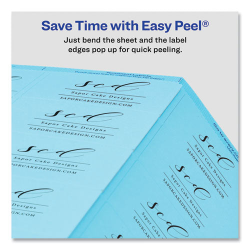Printable Color Labels With Sure Feed And Easy Peel, 2 X 2.63, Assorted Colors, 15/sheet, 10 Sheets/pack