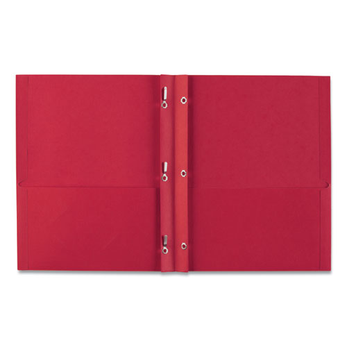 Two-pocket Folder, Prong Fastener, 0.5" Capacity, 11 X 8.5, Red, 25/box
