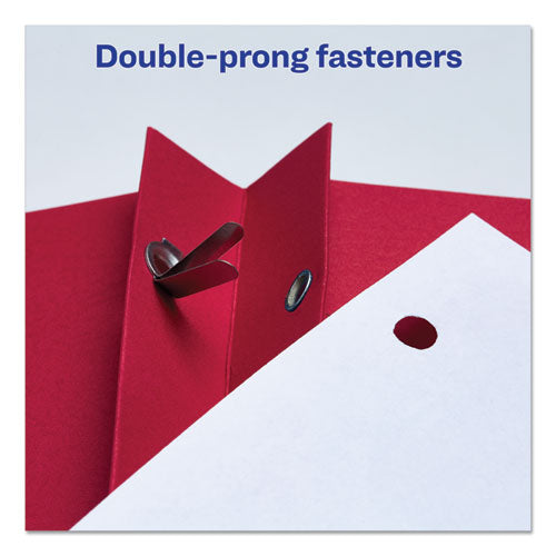 Two-pocket Folder, Prong Fastener, 0.5" Capacity, 11 X 8.5, Red, 25/box.