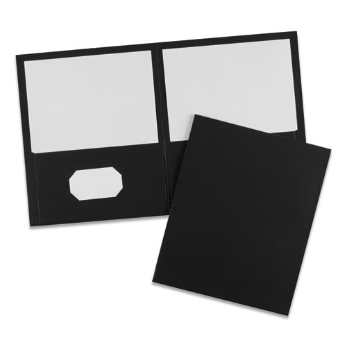 Two-pocket Folder, 40-sheet Capacity, 11 X 8.5, Black, 25/box.