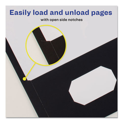 Two-pocket Folder, 40-sheet Capacity, 11 X 8.5, Black, 25/box.