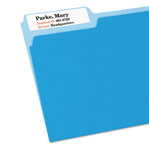 Extra-large Trueblock File Folder Labels With Sure Feed Technology, 0.94 X 3.44, White,18/sheet, 25 Sheets/pack