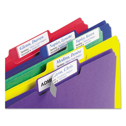 Extra-large Trueblock File Folder Labels With Sure Feed Technology, 0.94 X 3.44, White,18/sheet, 25 Sheets/pack