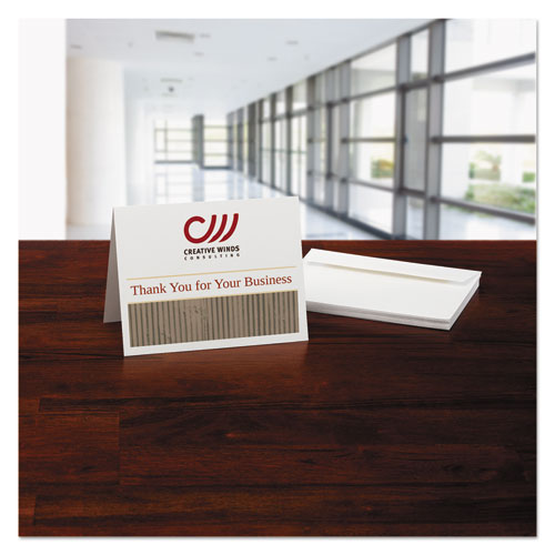 Note Cards With Matching Envelopes, Laser, 80 Lb, 4.25 X 5.5, Uncoated White, 60 Cards,2 Cards/sheet, 30 Sheets/pack