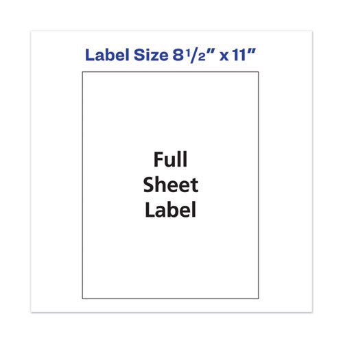 Copier Mailing Labels, Copiers, 8.5 X 11, White, 100/box.