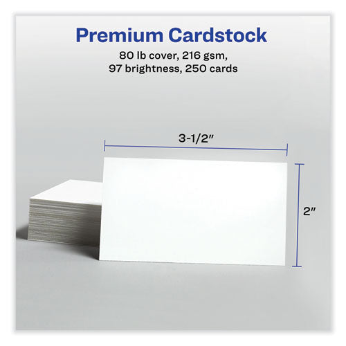 Printable Microperforated Business Cards W/sure Feed Technology, Laser,2 X 3.5, White, 250 Cards, 10/sheet, 25 Sheets/pack