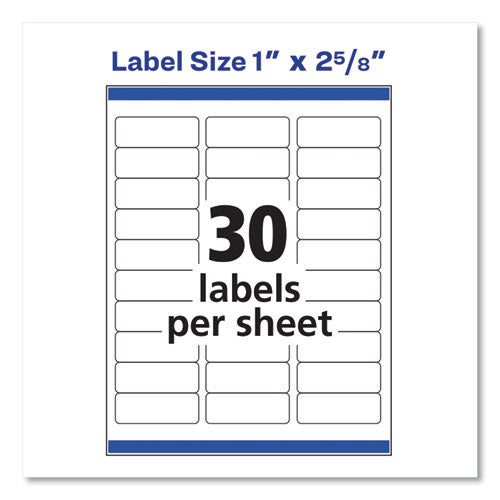 Easy Peel White Address Labels W/ Sure Feed Technology Laser Printers, 1 X 2.63, White, 30/sheet, 250 Sheets/pack