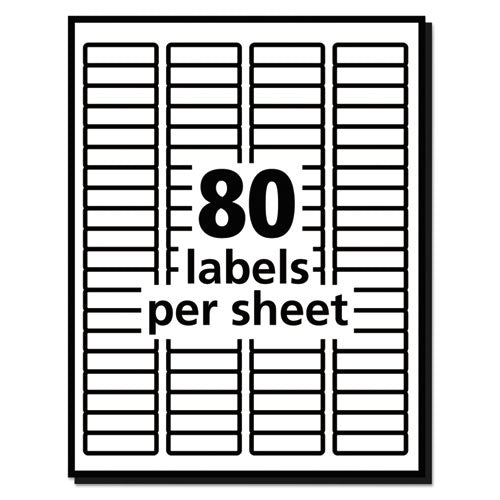 White Address Labels W/ Sure Feed Technology For Laser Printers, Laser Printers, 0.5 X 1.75, White, 80/sheet, 250 Sheets/box.