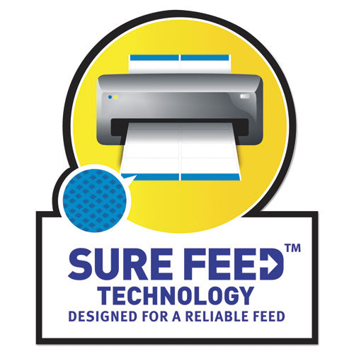 White Address Labels W/ Sure Feed Technology For Laser Printers, Laser Printers, 0.5 X 1.75, White, 80/sheet, 250 Sheets/box.