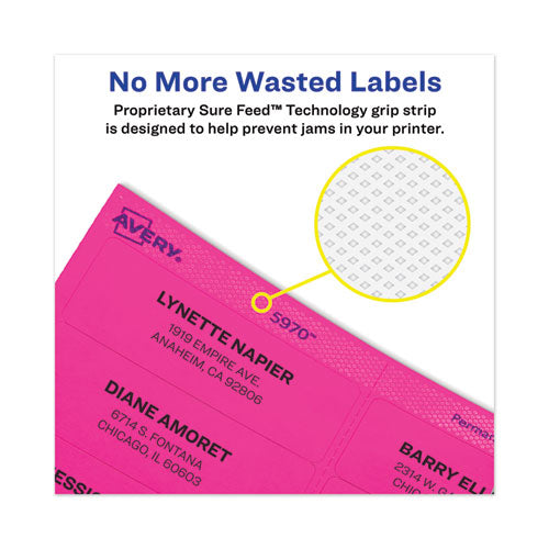 High-visibility Permanent Laser Id Labels, 1 X 2.63, Neon Green, 750/pack