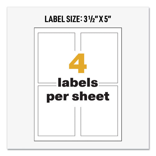 Ultraduty Ghs Chemical Waterproof And Uv Resistant Labels,3.5 X 5, White, 4/sheet, 50 Sheets/box