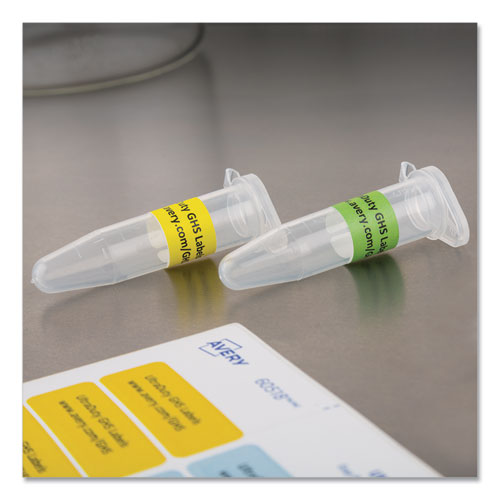 Ultraduty Ghs Chemical Waterproof And Uv Resistant Labels,0.5 X 1.75, White, 60/sheet, 25 Sheets/pack