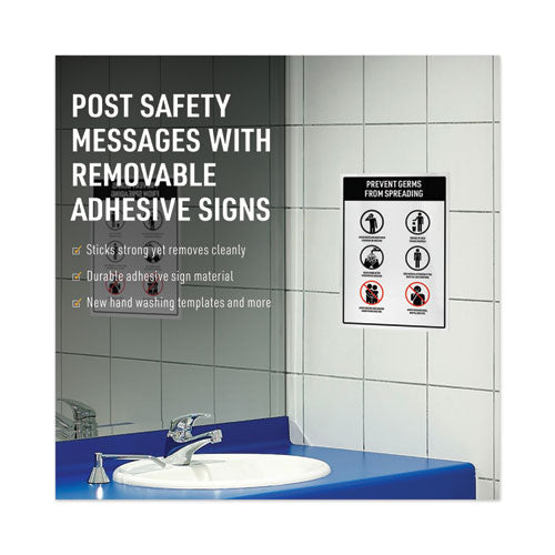 Surface Safe Removable Label Safety Signs, Inkjet/laser Printers, 7 X 10, White, 15/pack