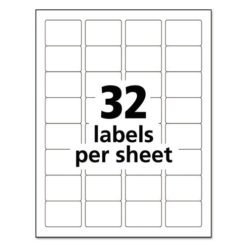 Durable Permanent Id Labels With Trueblock Technology, Laser Printers, 1.25 X .1.75, White, 32/sheet, 50 Sheets/pack