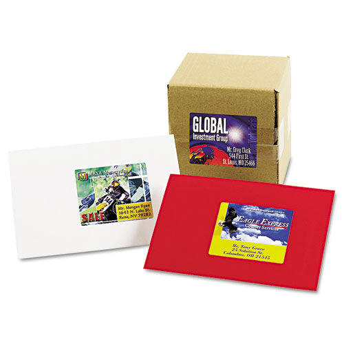 Vibrant Laser Color-print Labels W/ Sure Feed, 3 X 3.75, White, 150/pk.