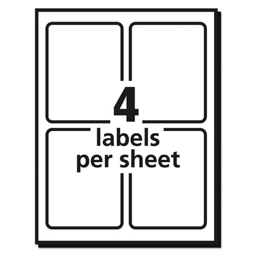 Vibrant Laser Color-print Labels W/ Sure Feed, 3.75 X 4.75, White, 100/pk.