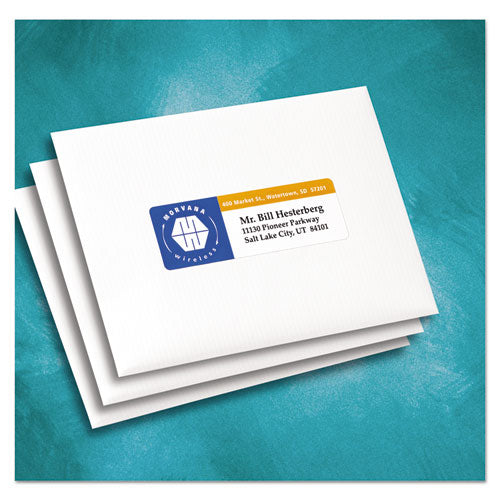 Vibrant Laser Color-print Labels W/ Sure Feed, 1.25 X 3.75, White, 300/pack.