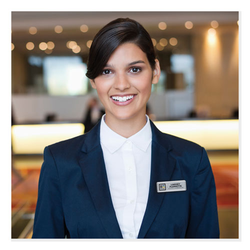 The Mighty Badge Name Badge Holder Kit, Horizontal, 3 X 1, Laser, Silver, 50 Holders/120 Inserts.