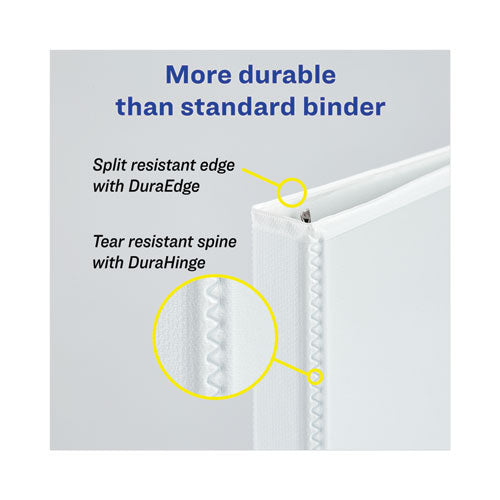 Heavy-duty View Binders, 3 Rings, 1" Capacity, 11 X 17, White.