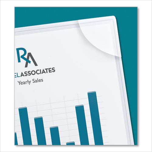 Three-hole Punched Corner Lock Plastic Sleeves, 9.5 X 11.75, Clear, 4/pack.