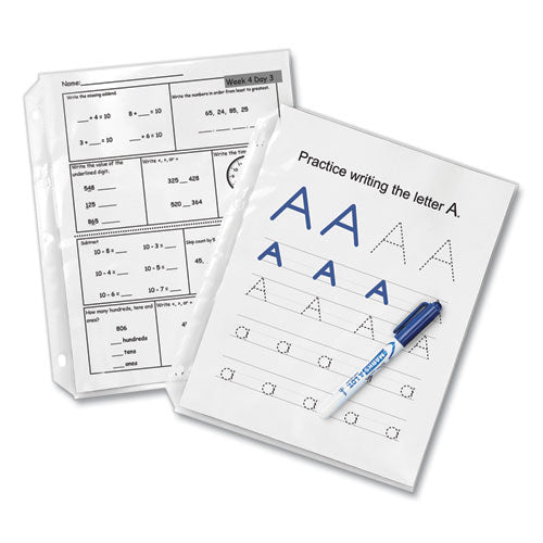 Quick Top And Side Loading Sheet Protectors, Letter, Non-glare, 50/box.