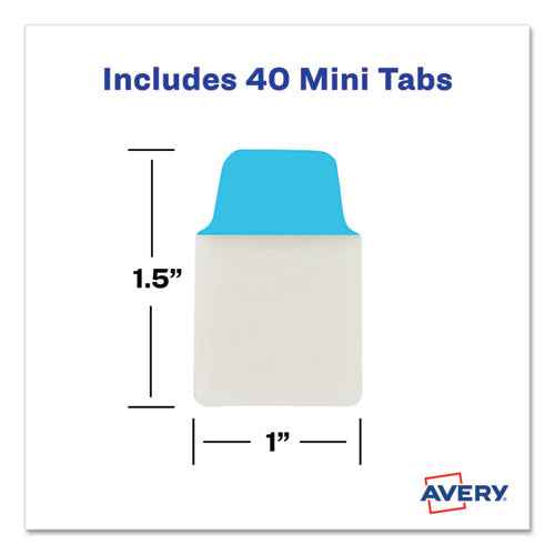 Ultra Tabs Repositionable Tabs, Mini Tabs: 1" X 1.5", 1/5-cut, Assorted Colors, 40/pack
