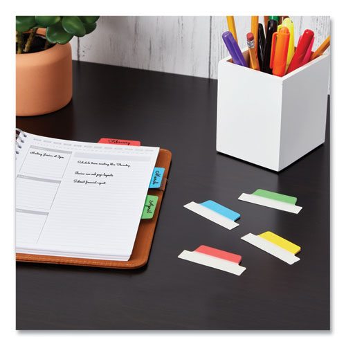 Ultra Tabs Repositionable Tabs, Margin Tabs: 2.5" X 1", 1/5-cut, Assorted Colors, 48/pack