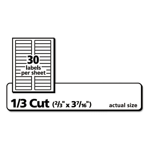 Permanent Trueblock File Folder Labels With Sure Feed Technology, 0.66 X 3.44,White, 30/sheet, 60 Sheets/box