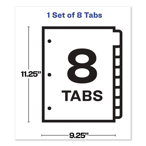 Print And Apply Index Maker Clear Label Sheet Protector Dividers With White Tabs, 8-tab, 11 X 8.5, Clear,1 Set