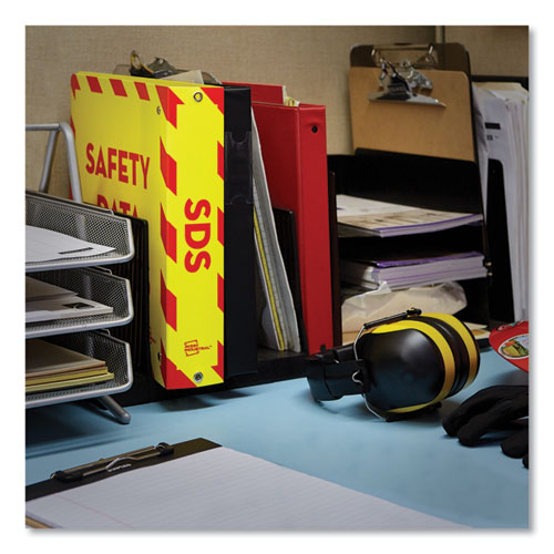 Ultraduty Safety Data Sheet Binders With Chain, 3 Rings, 3" Capacity, 11 X 8.5, Yellow/red.