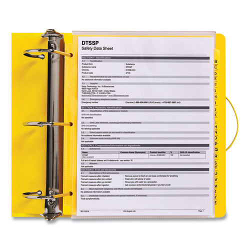 Ultraduty Safety Data Sheet Binder Bundle, 3 Rings, 3" Capacity, 11 X 8.5, Yellow/red.