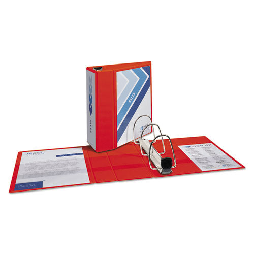 Heavy-duty View Binder With Durahinge And Locking One Touch Ezd Rings, 3 Rings,5" Capacity, 11 X 8.5, Red