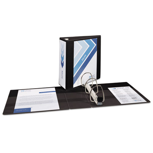 Heavy-duty View Binder With Durahinge And Locking One Touch Ezd Rings, 3 Rings,4" Capacity, 11 X 8.5, Black
