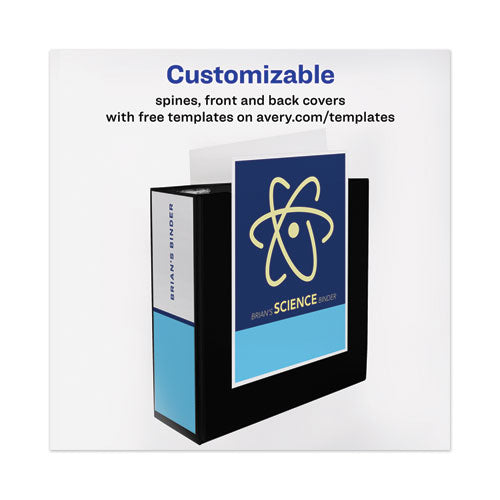 Heavy-duty View Binder With Durahinge And Locking One Touch Ezd Rings, 3 Rings,4" Capacity, 11 X 8.5, Black