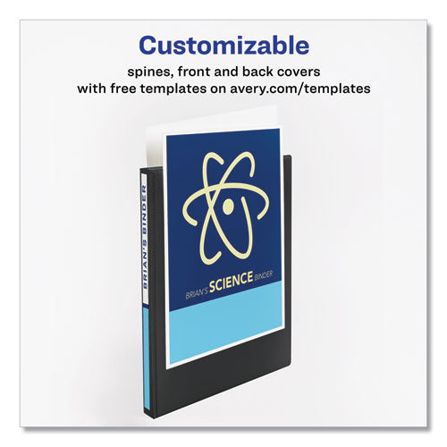 Heavy-duty View Binder With Durahinge And One Touch Slant Rings, 3 Rings,0.5" Capacity, 11 X 8.5, Black